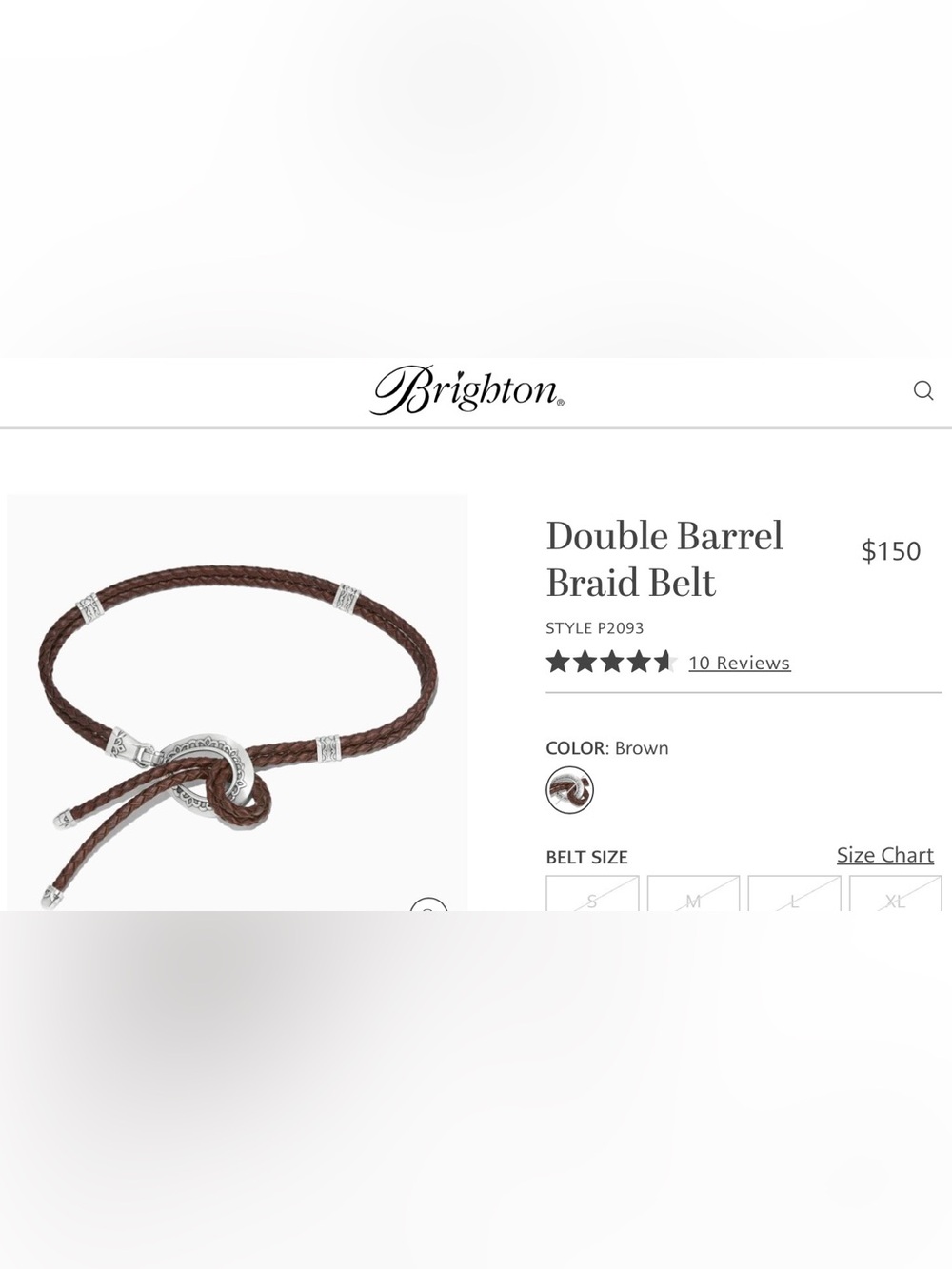 Brighton Double Barrel Brown Braided Leather Belt Cowgirl Boho Western SZ L/XL - Picture 10 of 10